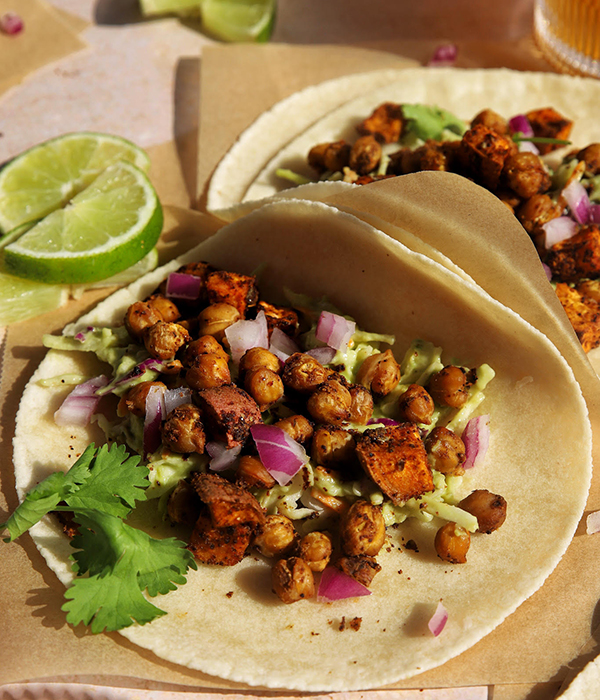 Vegan & Paleo Sweet Potato & Chickpea Tacos