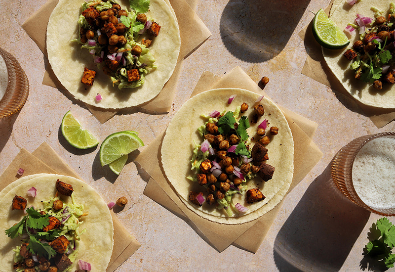 Paleo & Vegan Sweet Potato & Chickpea Tacos