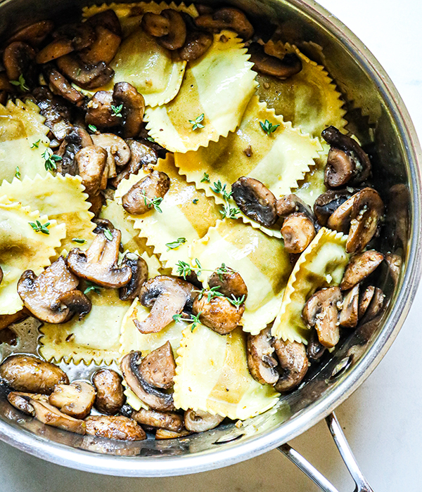 Mushroom Ravioli with Thyme Brown Butter