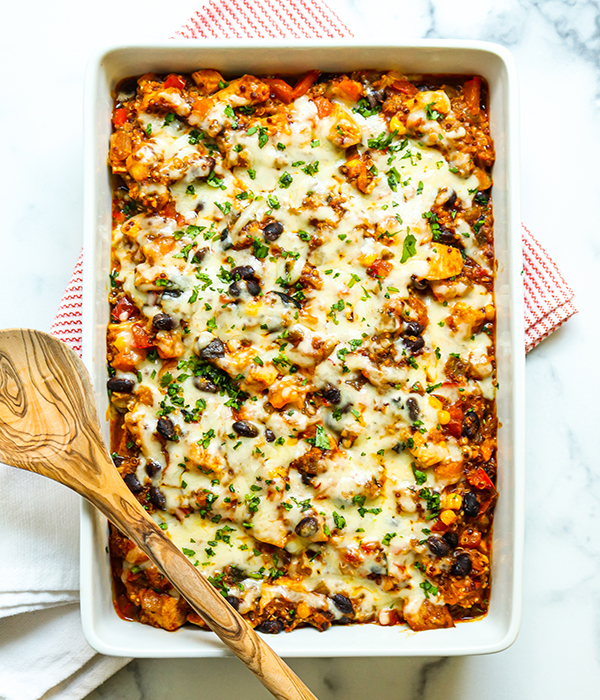 Quinoa Chicken Enchilada Casserole