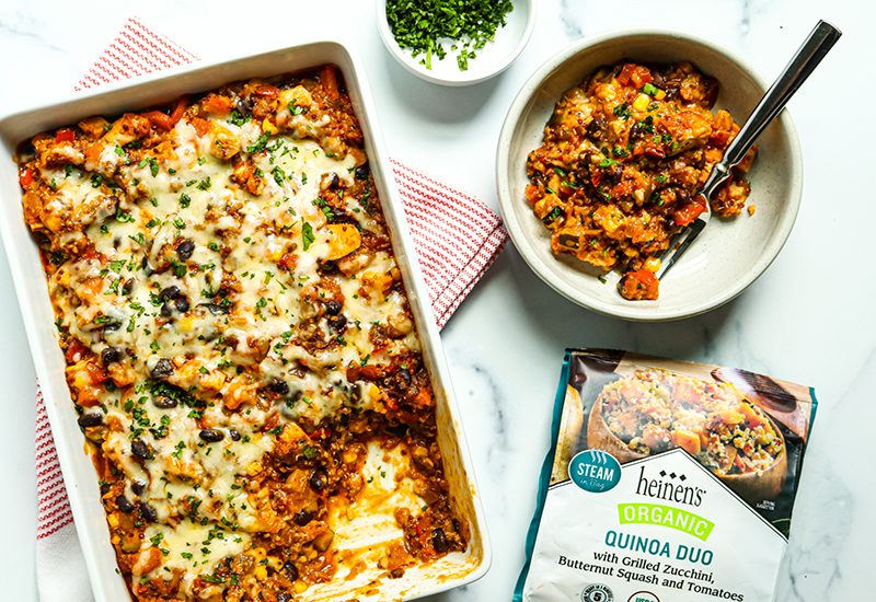 Quinoa Chicken Enchilada Casserole