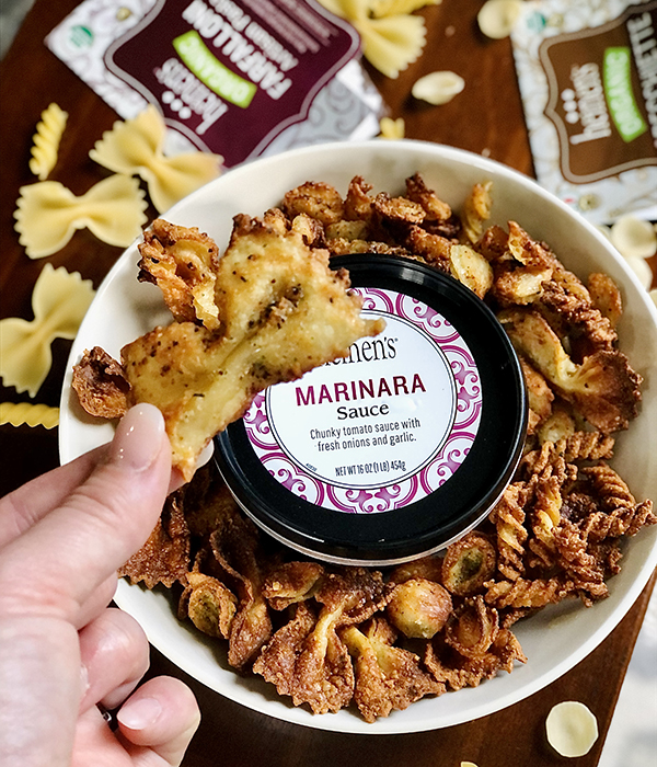 Pasta Chips with Heinen's Marinara 