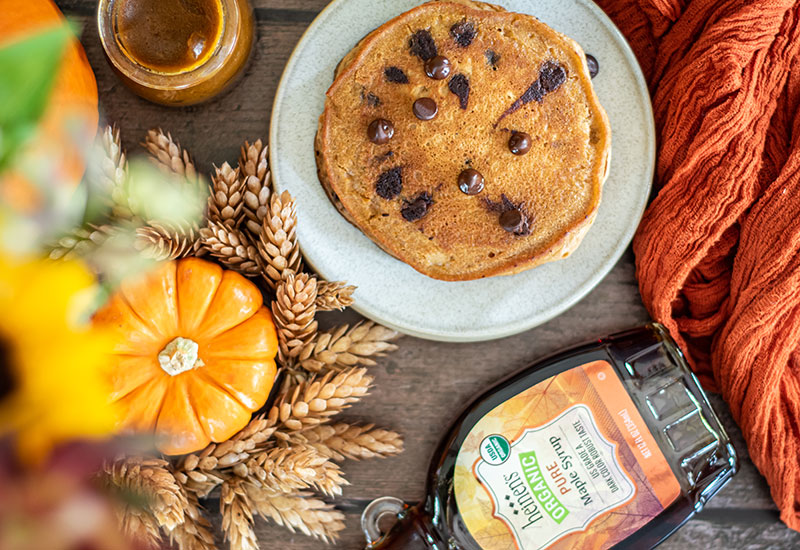 Pumpkin Chocolate Chip Pancakes