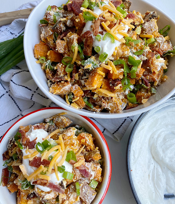 Twice Baked Sweet Potato Salad
