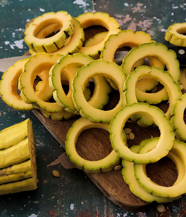Sliced Raw Delicata Squash