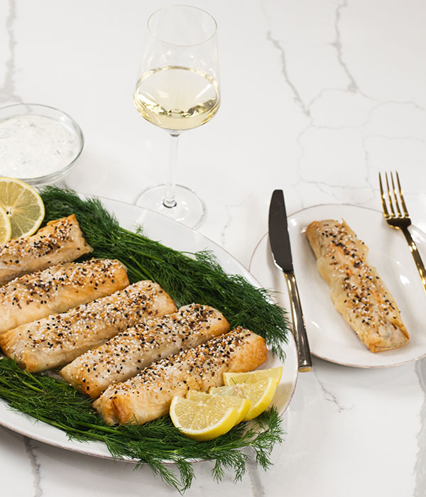 Phyllo-Wrapped Everything Bagel Salmon