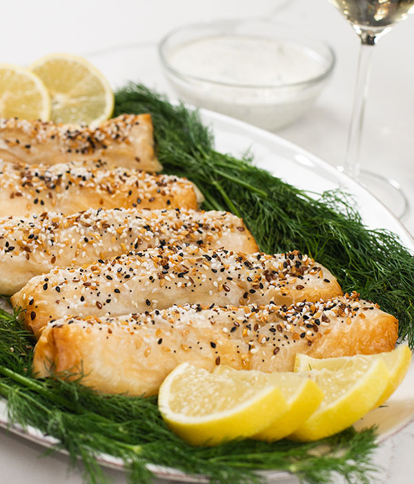 Phyllo-Wrapped Everything Bagel Salmon