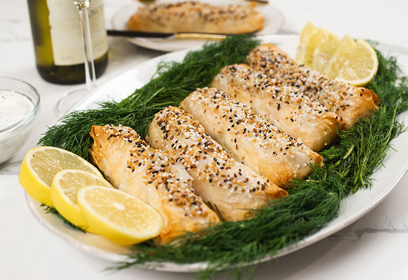 Phyllo-Wrapped Everything Bagel Salmon