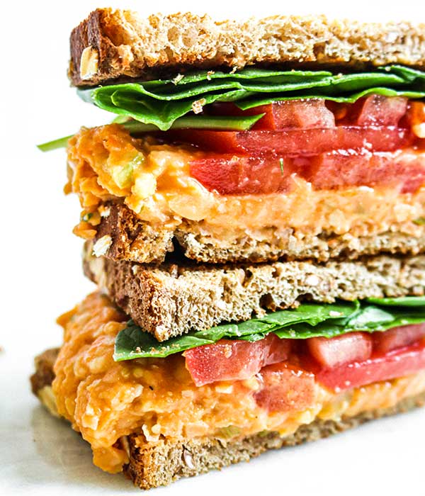 Buffalo Chickpea Salad Sandwich