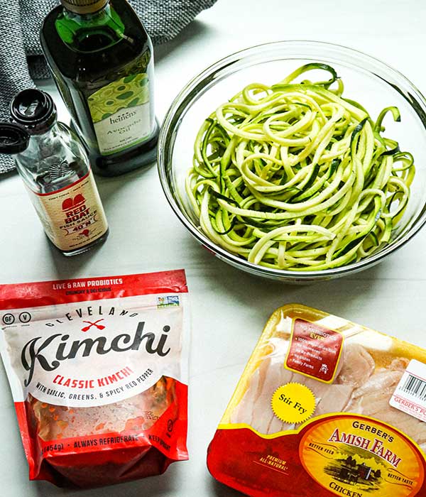 Kimchi Chicken Zoodle Bowl