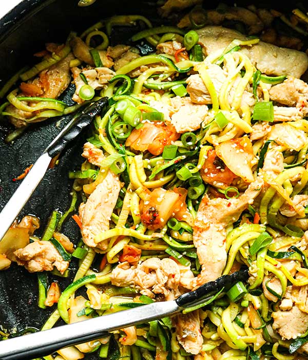 Kimchi Chicken Zoodle Bowl