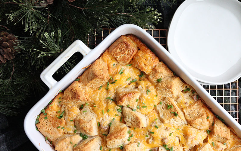 Biscuits and Gravy Breakfast Casserole
