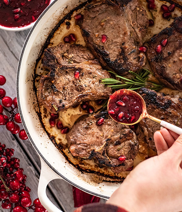 Seared Cranberry Lamb Chops