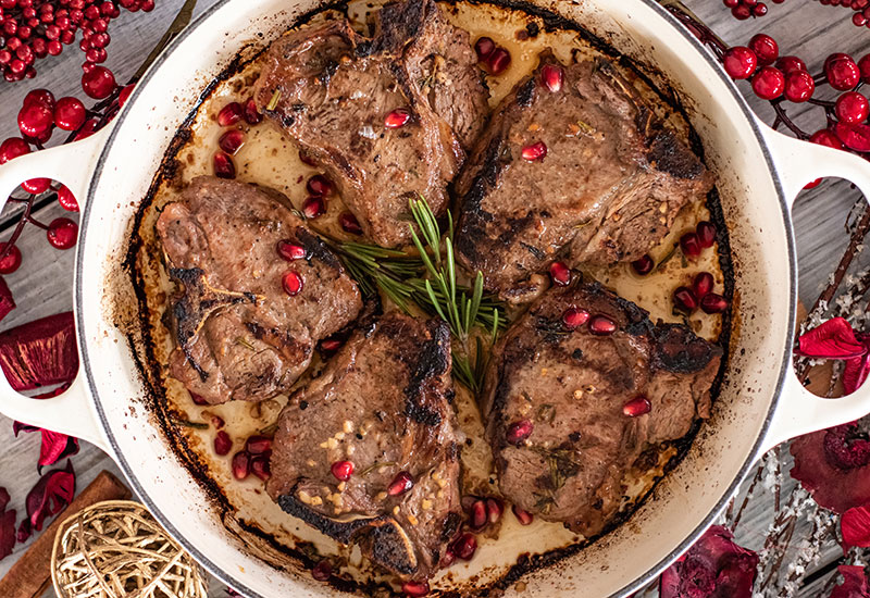 Seared Cranberry Lamb Chops