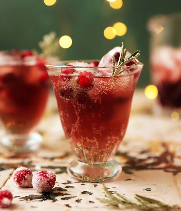 Pomegranate & Cherry Elderberry Fizz Cocktail