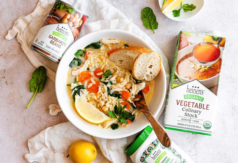 Lemon Chickpea Orzo Soup