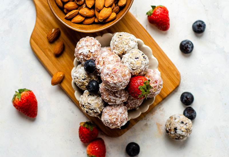 Strawberry & Blueberry Energy Bites