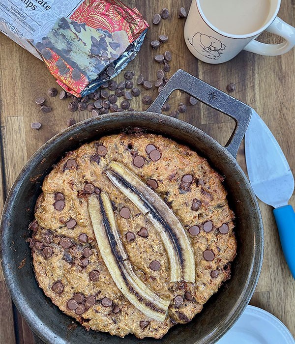 Healthy Skillet Banana Bread