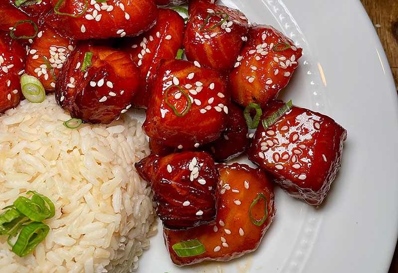 Maple Smoked Salmon Burnt Ends