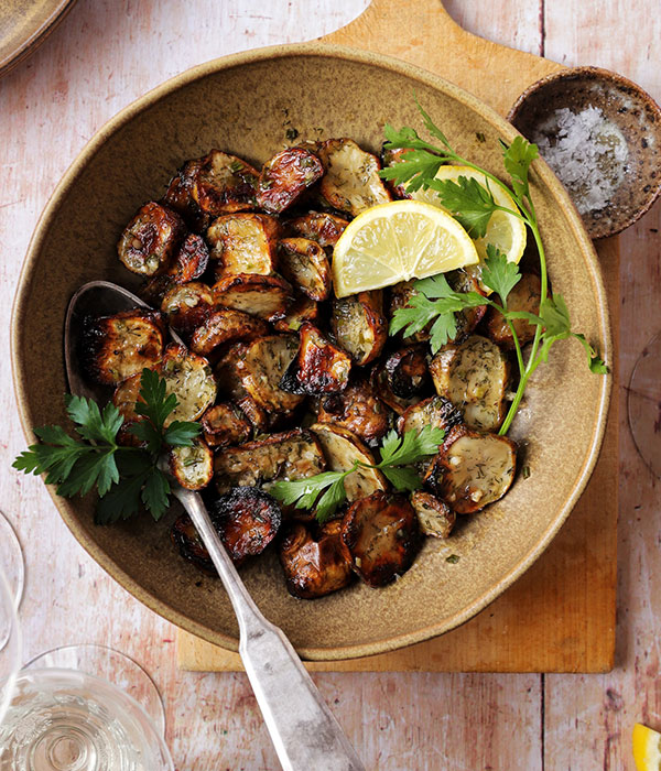 Vegan & Paleo Herby Roasted Sunchoke Salad