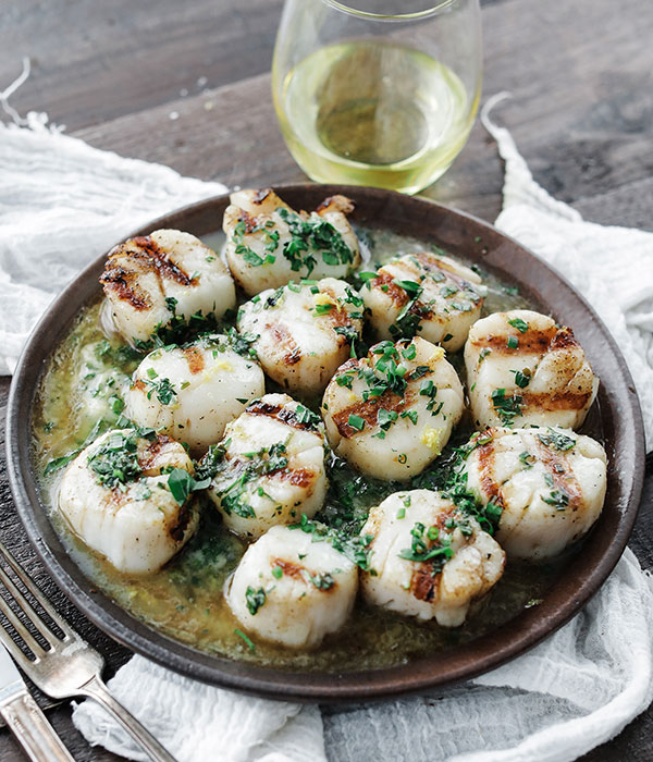 Grilled Lemon Scallops
