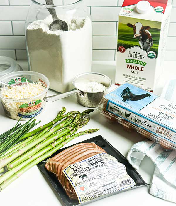 Savory Asparagus and Canadian Bacon Dutch Baby