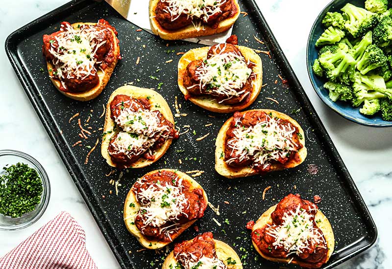 Open-Faced Meatball Sandwiches