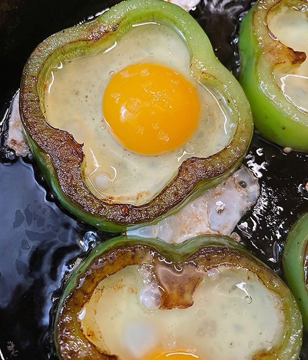 Green Pepper Egg Rings