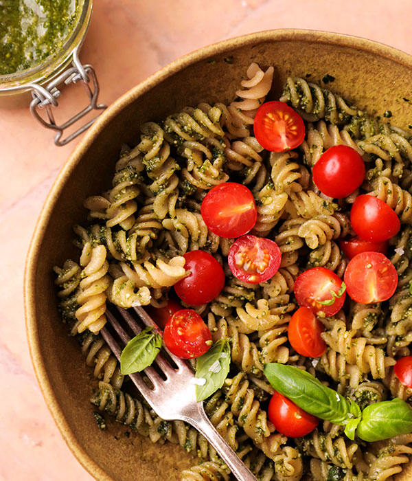 Hidden Veggie Pesto on Pasta