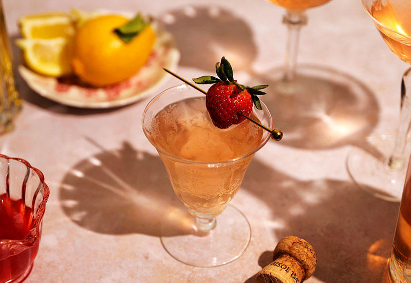 Strawberry Rosé Elderflower Spritz