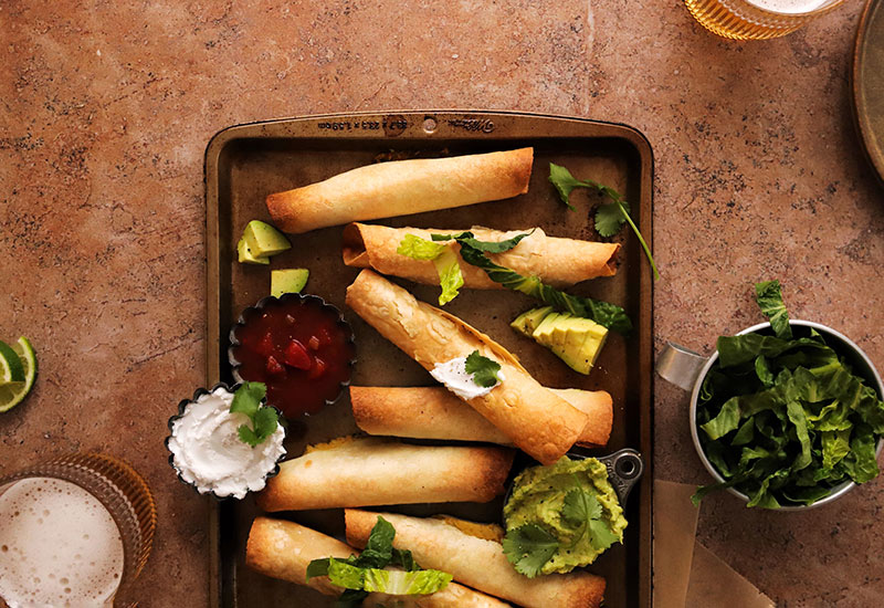 Vegan & Gluten Free Chickpea Taquitos with Avocado Dip