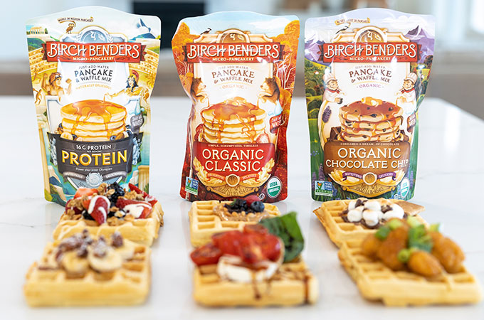 Birch benders Mixes with Cooked Waffles