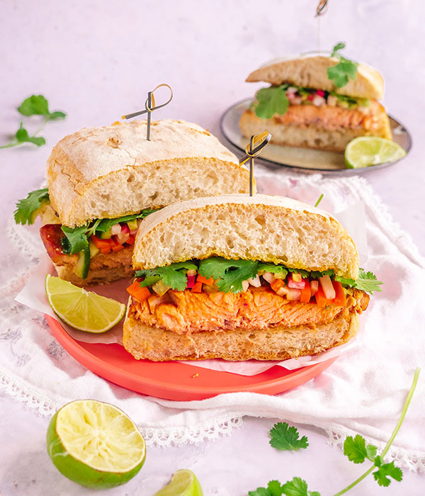 Salmon Bahn Mi Sandwich