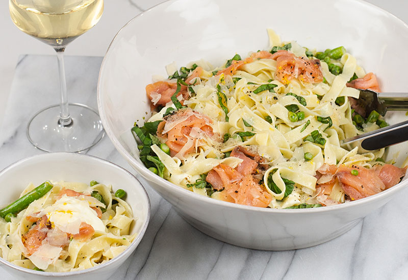 Spring Pasta with Smoked Salmon