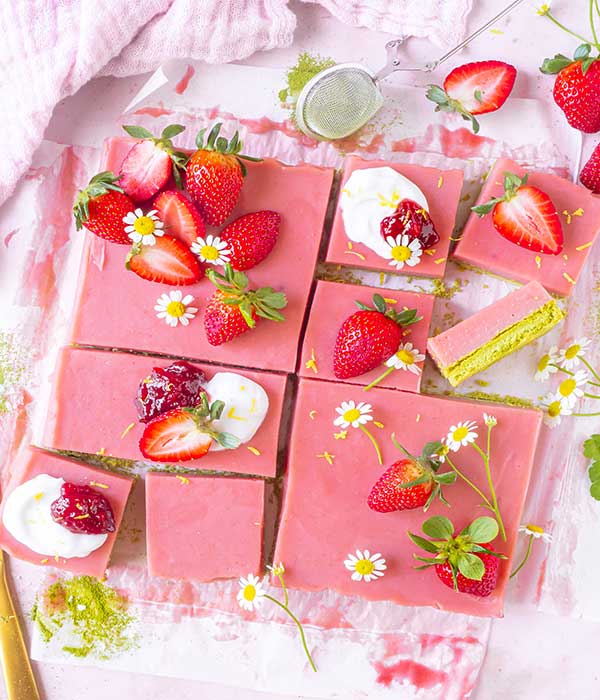Strawberry Matcha Bars