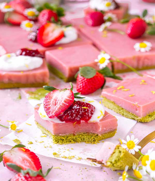 Strawberry Matcha Bars