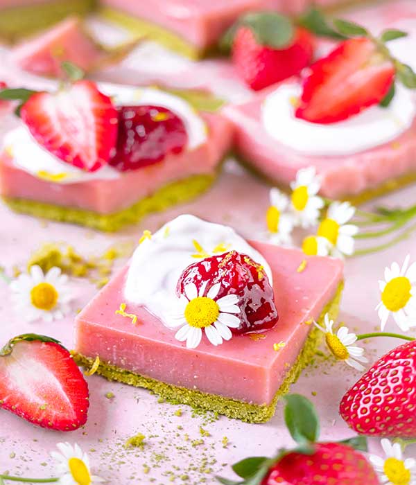 Strawberry Matcha Bars