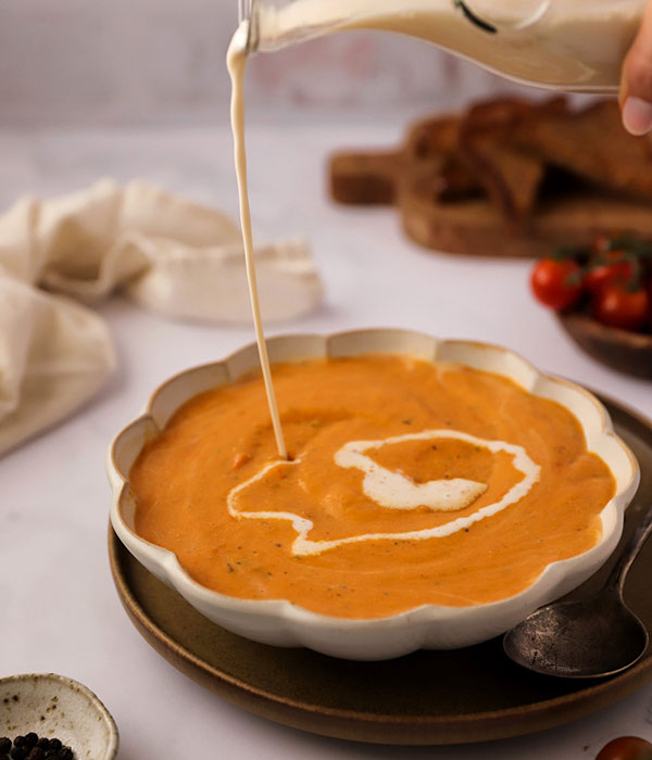 Creamy Soup with Creamer Topping