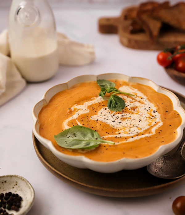 Creamy Soup with Creamer Topping