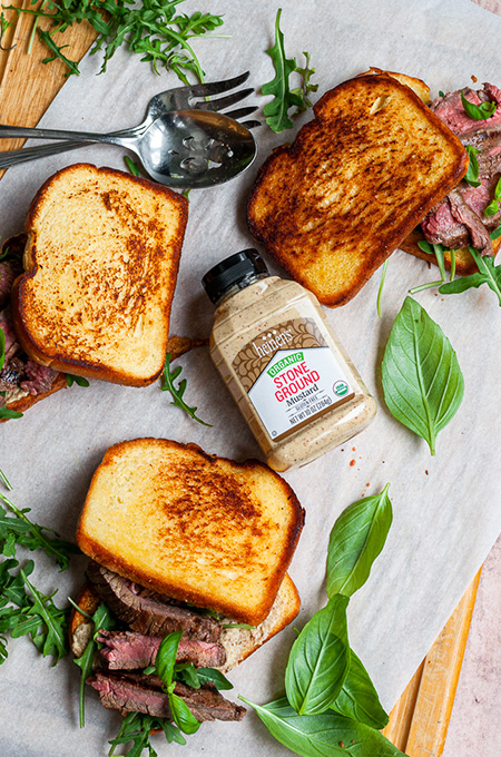 Potato Bread Sandwich with Flank Steak