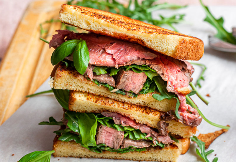 Easy Flank Steak Sandwich with Potato Bread