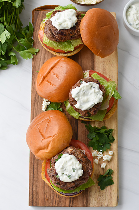 Greek Burgers with Tzatziki
