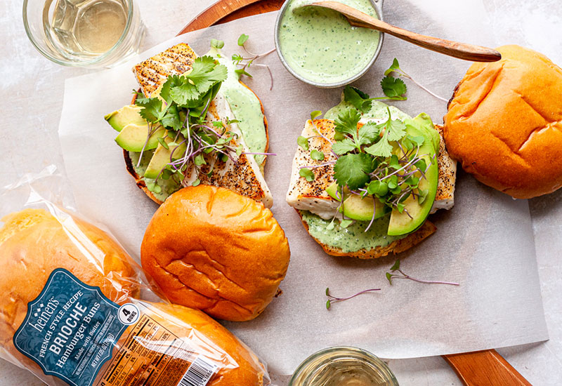 Green Goddess Halibut Burgers