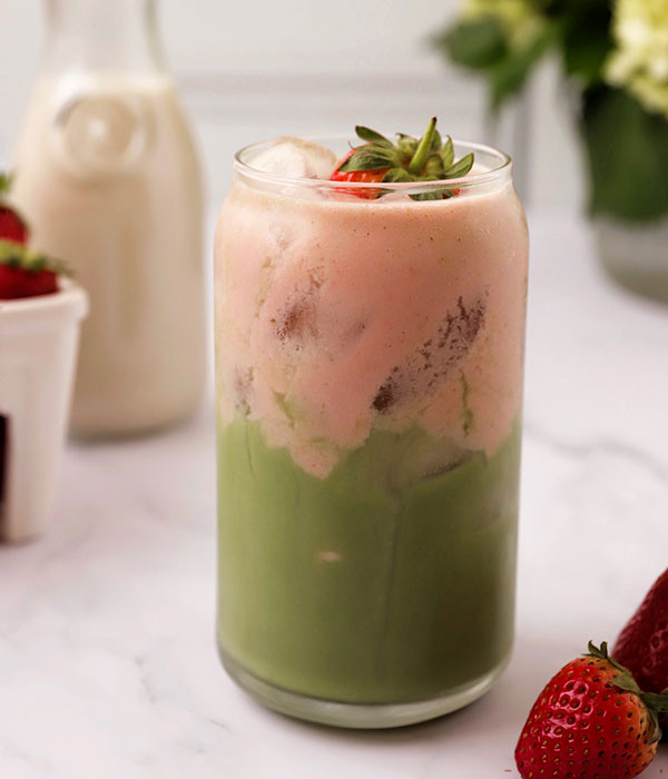 Iced Strawberry Matcha Latte