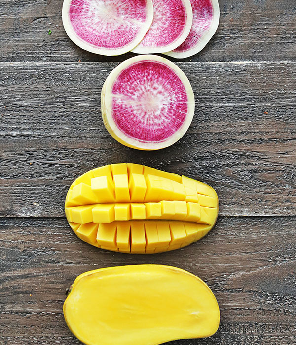 Champagne Mangoes and Watermelon Radishes
