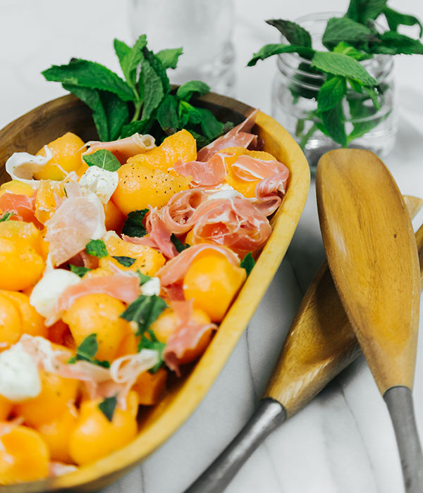 Melon and Prosciutto Salad with Champagne Vinaigrette