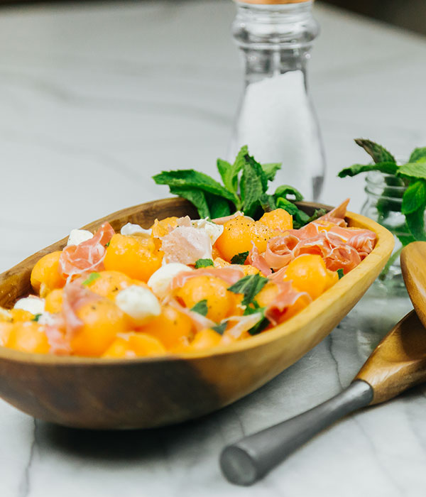 Melon and Prosciutto Salad with Champagne Vinaigrette