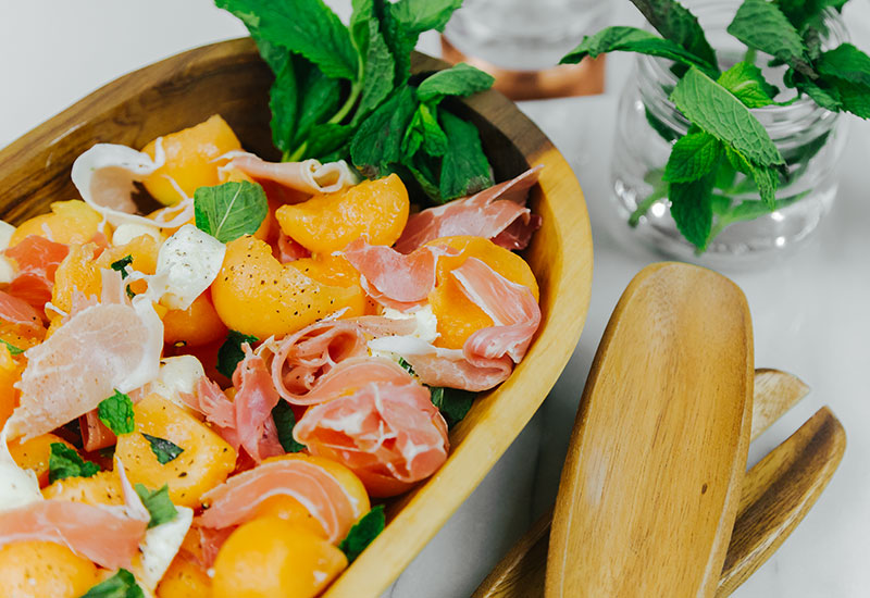 Melon and Prosciutto Salad with Champagne Vinaigrette