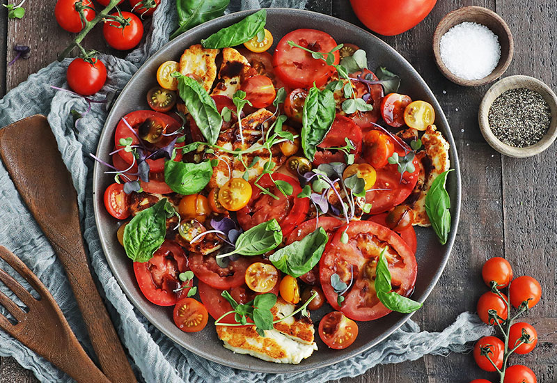 Halloumi Caprese Salad