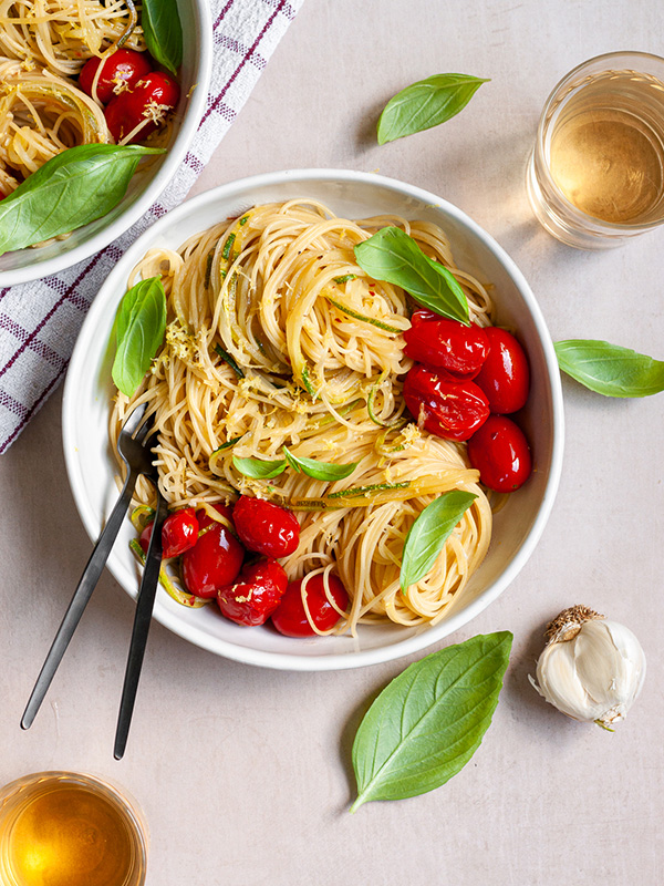 Zucchini, Tomato, and Lemon Pasta